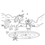 coloriage Fée Licorne pour primaire