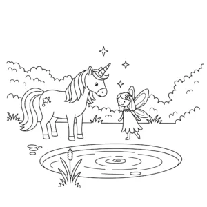 coloriage Fée Licorne pour primaire