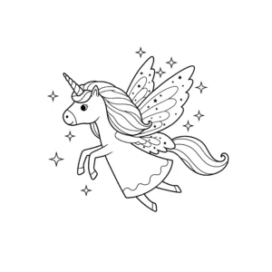 coloriage Fée Licorne pour enfant de à imprimer