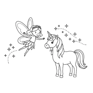 coloriage Fée Licorne pour enfant de 6 ans