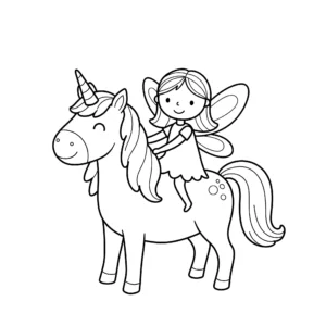 coloriage Fée Licorne pour enfant de 10 ans