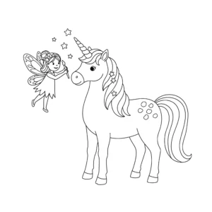 coloriage Fée Licorne à imprimer pour enfant de 7 ans