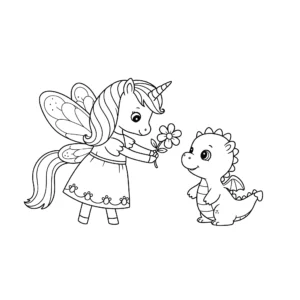 coloriage Fée Licorne pour enfant de 6 ans