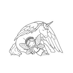 coloriage Fée Licorne pour enfant gratuit