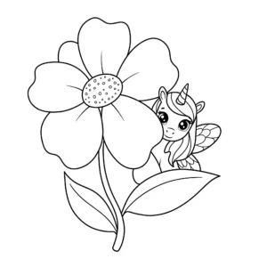 coloriage Fée Licorne pour enfant de 2 ans