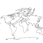 coloriage Flash pour enfants à imprimer