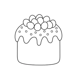 coloriage Gâteau de Pâques pour enfants à télécharger
