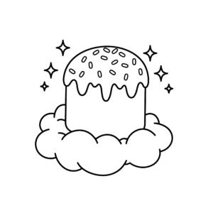coloriage Gâteau de Pâques à imprimer gratuit
