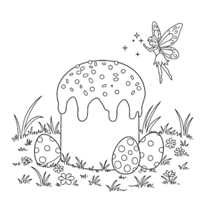 coloriage Gâteau de Pâques a telecharger