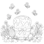 coloriage Gâteau de Pâques à imprimer pdf gratuit