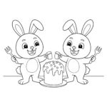 coloriage Gâteau de Pâques pour enfants à télécharger