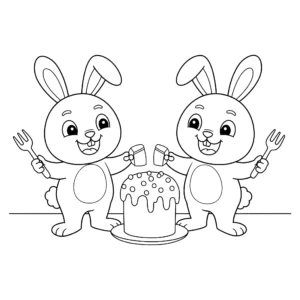 coloriage Gâteau de Pâques pour enfants à télécharger