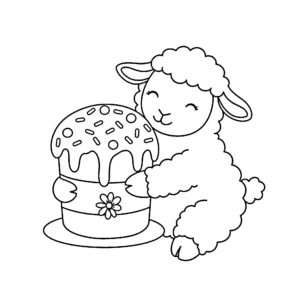 coloriage Gâteau de Pâques à imprimer pour enfants