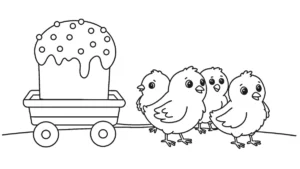 imprimer coloriage Gâteau de Pâques