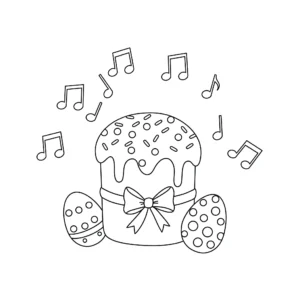 imprimer coloriage Gâteau de Pâques gratuit