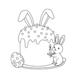 coloriage Gâteau de Pâques à imprimer