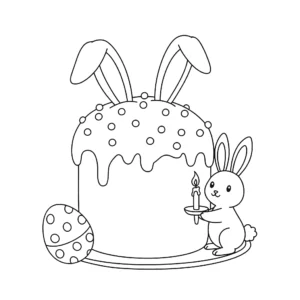 coloriage Gâteau de Pâques à imprimer