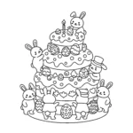 coloriage Gâteau de Pâques à imprimer pour enfant de 9 ans
