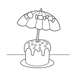 coloriage Gâteau de Pâques à imprimer pour enfant de 7 ans