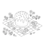 coloriage Gâteau de Pâques à imprimer a4