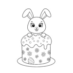 coloriage Gâteau de Pâques à imprimer pour enfant de 3 ans