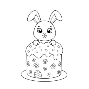 coloriage Gâteau de Pâques à imprimer pour enfant de 3 ans