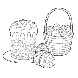 coloriage Gâteau de Pâques pour enfant gratuit