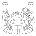 coloriage Gâteau de Pâques pour enfant gratuit