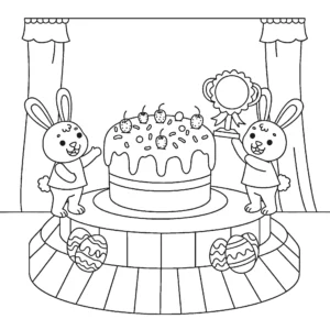 coloriage Gâteau de Pâques pour enfant gratuit