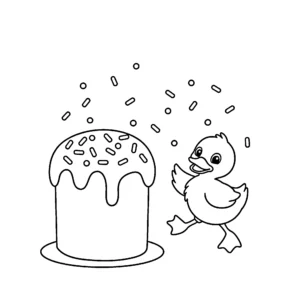 coloriage Gâteau de Pâques à imprimer pour enfant de 2 ans