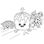 coloriage Gâteau de Pâques pour enfant de 2 ans
