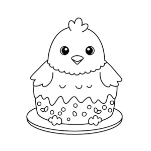 coloriage Gâteau de Pâques à imprimer a4