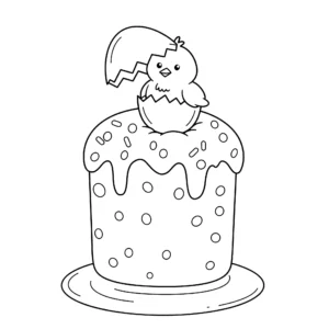 coloriage Gâteau de Pâques à imprimer a4