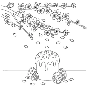 coloriage Gâteau de Pâques de pour enfants