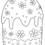 coloriage Gâteau de Pâques à imprimer pour enfant de 4 ans