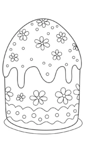 coloriage Gâteau de Pâques à imprimer pour enfant de 4 ans