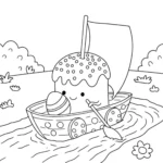 coloriage Gâteau de Pâques pour enfants à télécharger