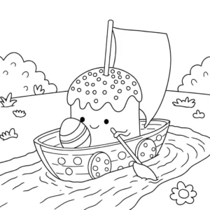 coloriage Gâteau de Pâques pour enfants à télécharger