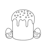 coloriage Gâteau de Pâques educatif pour enfant