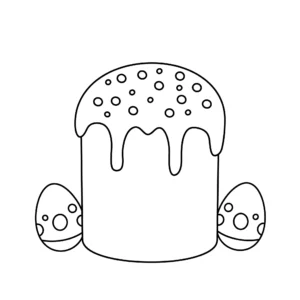 coloriage Gâteau de Pâques educatif pour enfant