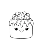 coloriage Gâteau de Pâques pour enfant de 4 ans
