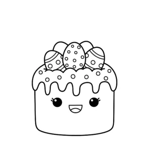 coloriage Gâteau de Pâques pour enfant de 4 ans