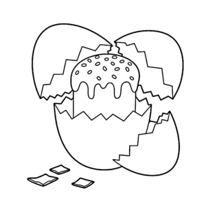 coloriage Gâteau de Pâques pour enfants a imprimer