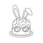 coloriage Gâteau de Pâques à imprimer pour enfant de 8 ans