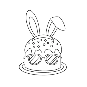 coloriage Gâteau de Pâques à imprimer pour enfant de 8 ans