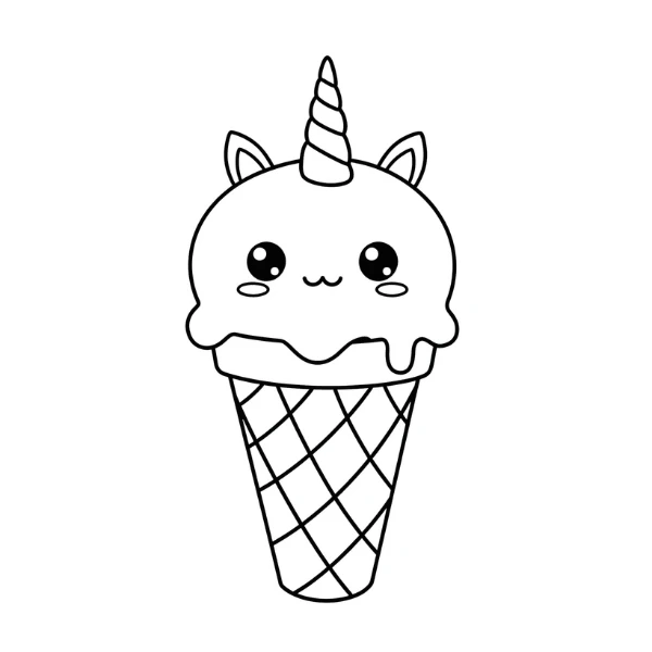 Tranh tô màu Glace Licorne