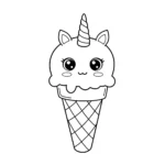 coloriage Glace Licorne pour enfant de 7 ans