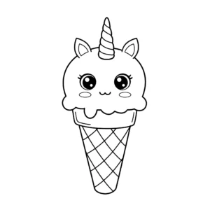 coloriage Glace Licorne pour enfant de 7 ans