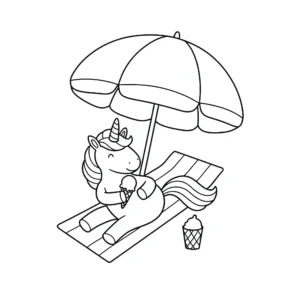 coloriage Glace Licorne à imprimer pour enfant de 8 ans