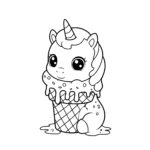coloriage Glace Licorne a colorier en ligne